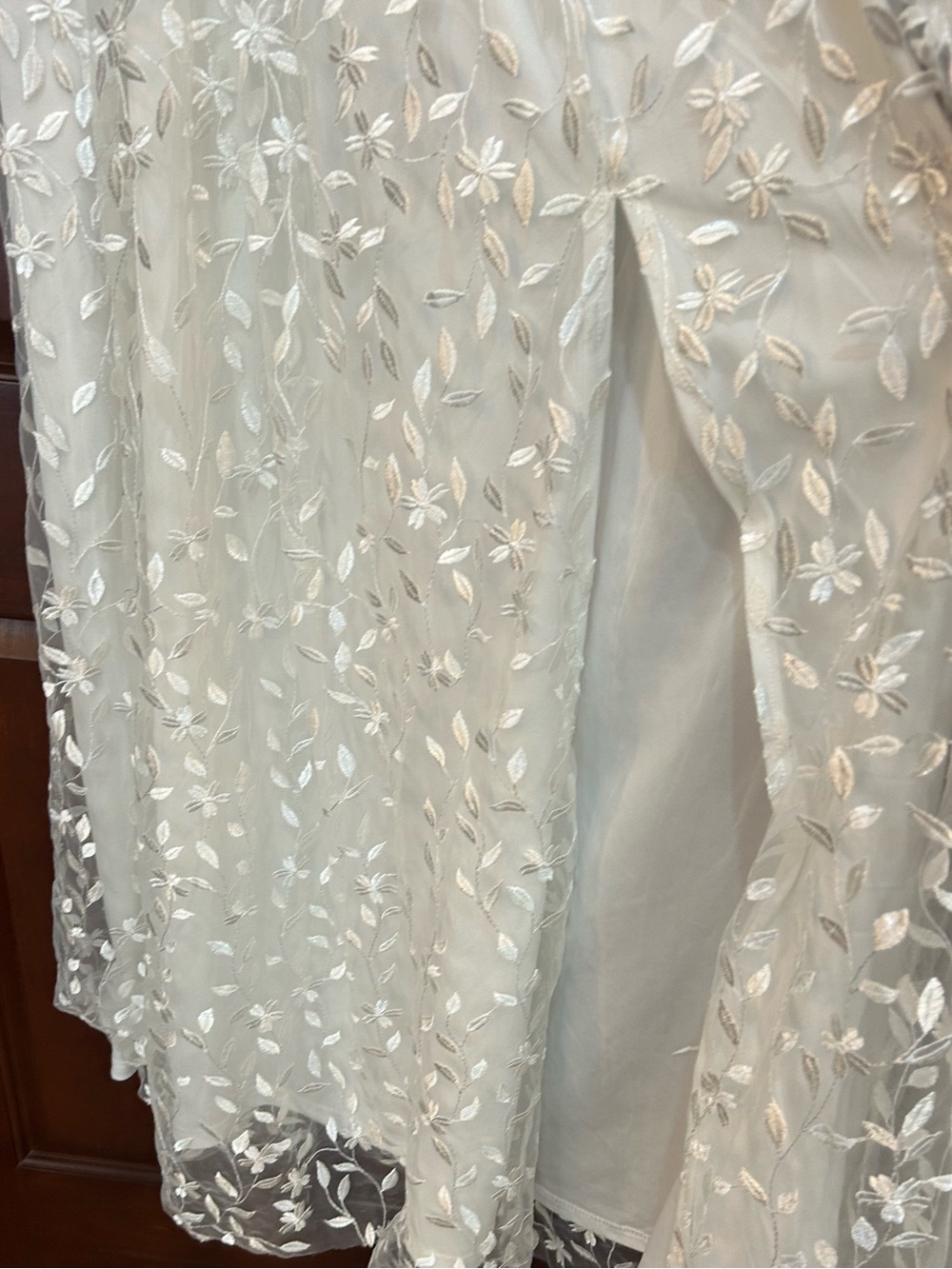 Baltic Born White Embroidered Floral Mesh Maxi Dress Small Cottagecore - Picture 6 of 11